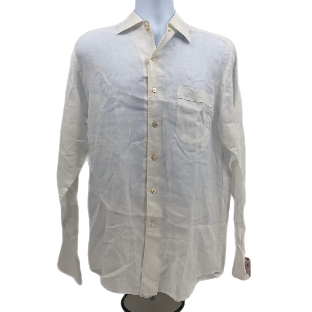 None Brand Cream Mens ButtonUp Shirt Size M  Sku 5236241 10110